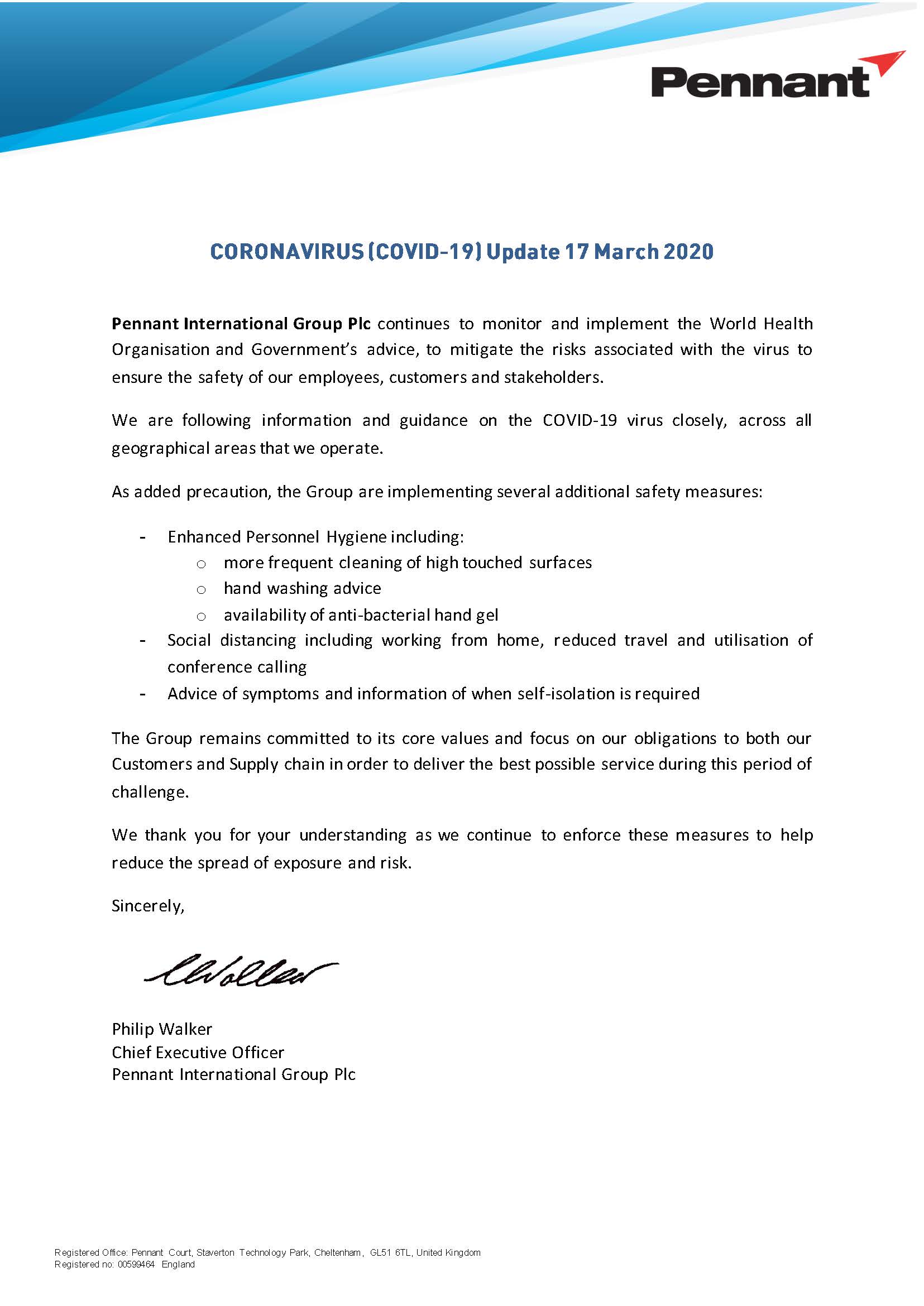 CORONAVIRUS (COVID-19) Update 17 March 2020 1 Covid 19 Draft V3