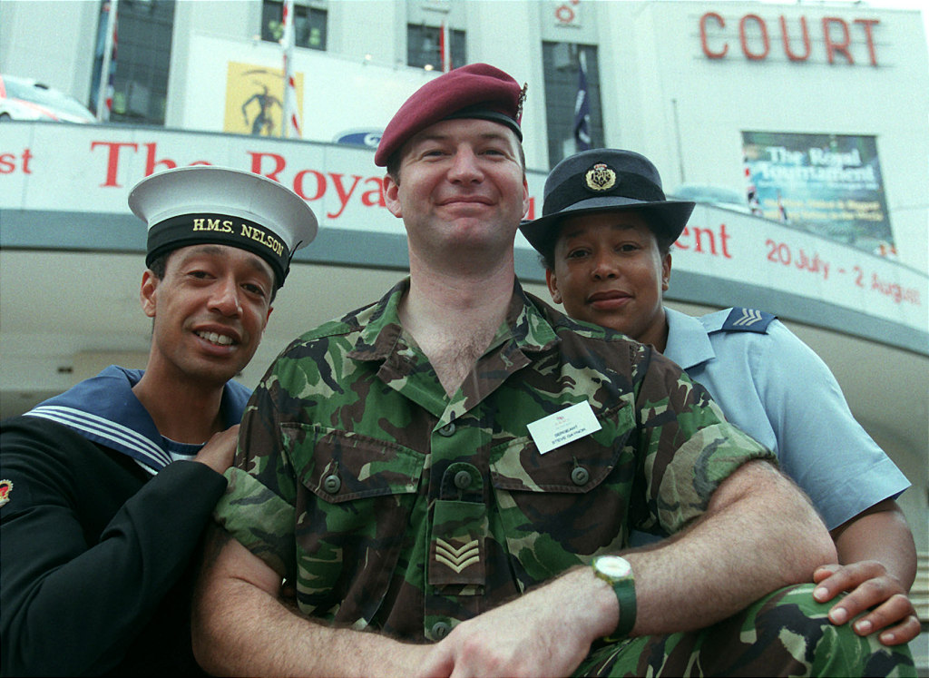 MoD Families Days 1 Three people of different nationalities in an army, sailoring and air force uniform