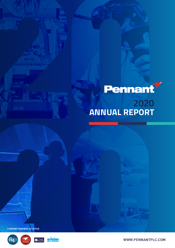 The front cover of an Annual Report. There is a blue tint with the words "pennant 2020 annual report"