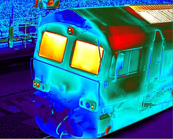 Thermal image survey locomotive and wagon