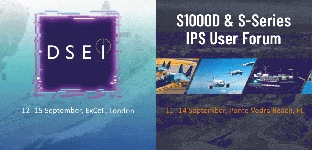 Pennant is exhibiting at the S1000D and S-Series User Forum and DSEi exhibitions in September 23 A promotional GOF showing exhibition attendance to two exhibitors in 2023