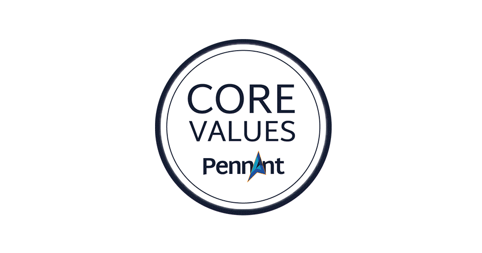 Core values GIF showing five multicoloured icons