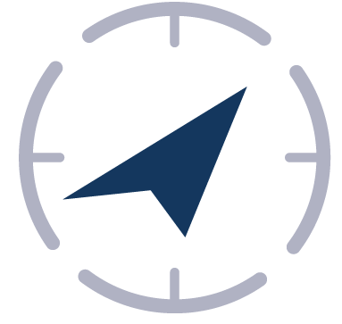 Navigation A compass graphic with a pennant arrow