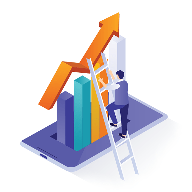 Data Analysis Iso Vector 5 growth chart ladder iso illustration
