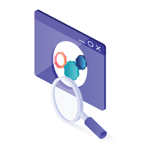 Data Analysis Iso Vector 8 magnifying glass iso illustration
